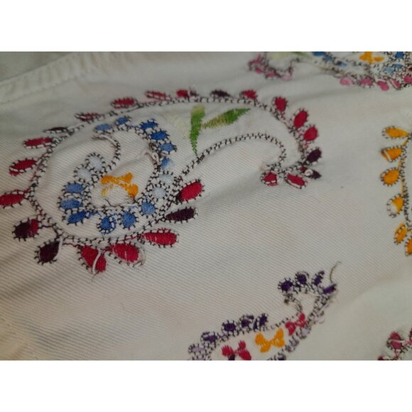 Womens Denim Paisley Embroidered Western Casual Rodeo Button Down Shirt Large - Picture 3 of 11